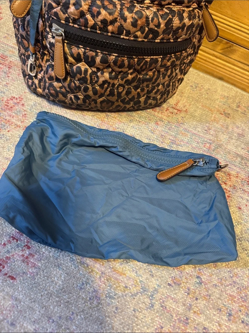 Brighton Leopard Print Quilted Backpack